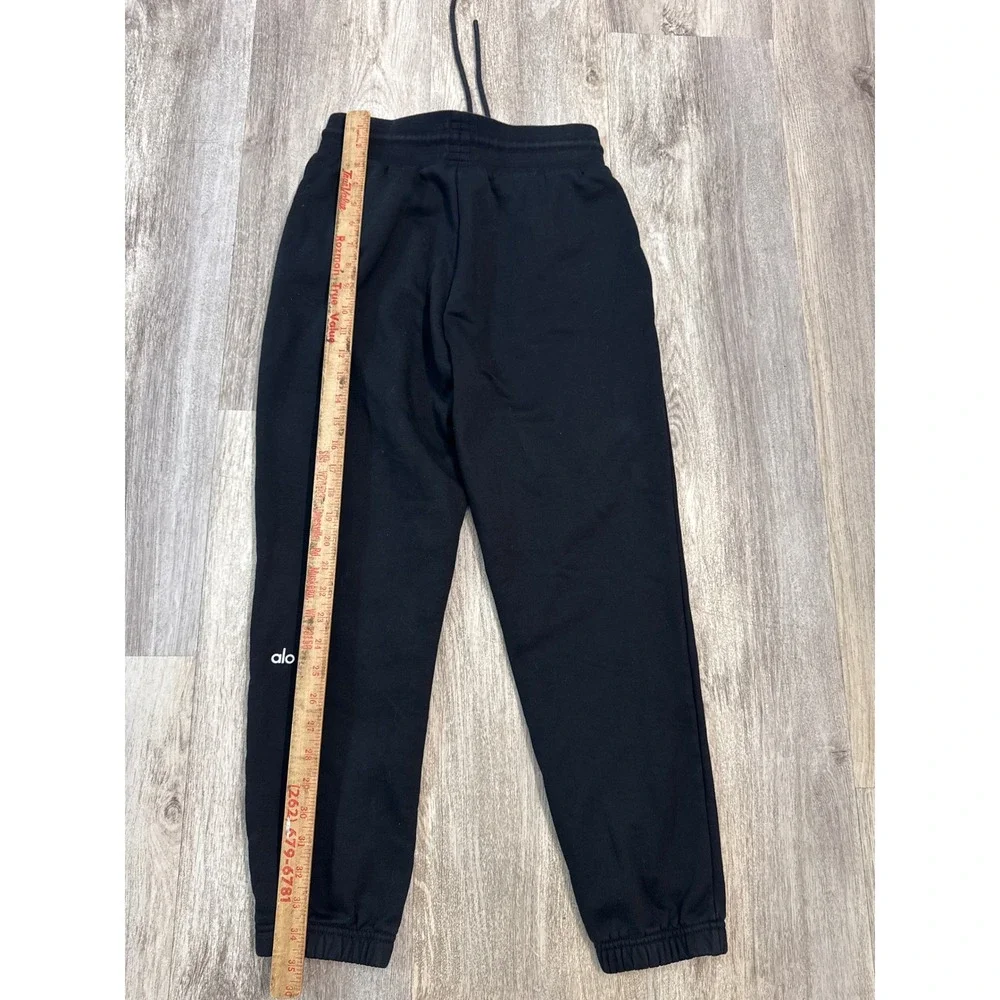Alo Yoga Women Sweatpants Black Fleece Joggers Size Small High Rise